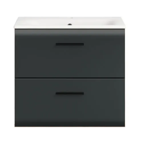 Waschtisch Ice 2 inkl. Waschbecken | Nox Oak / schwarz matt