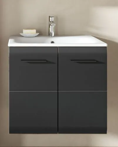 Waschtisch Ice inkl. Waschbecken | Nox Oak / schwarz matt