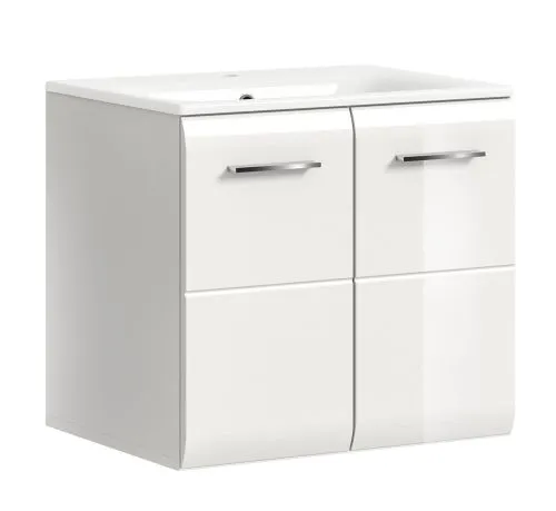 Waschtisch Ice inkl. Waschbecken | weiß / weiß Hochglanz
