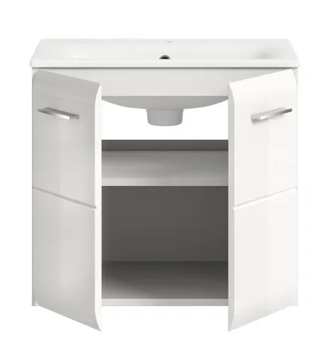 Waschtisch Ice inkl. Waschbecken | weiß / weiß Hochglanz