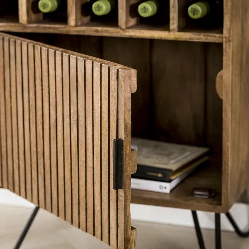 Weinschrank Dwina | Mangoholz | Sandfarben