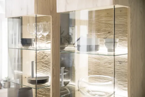 Wohnkombination Barcelona 2 | Balkeneiche Bianco / Eiche Bianco | 4-teilig | inkl. LED Beleuchtung