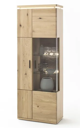 Wohnkombination Barcelona | Balkeneiche Bianco / Eiche Bianco | 3-teilig | inkl. LED Beleuchtung