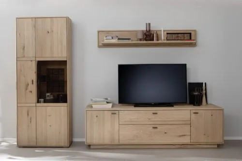 Wohnkombination Freeport | Ast-/ Balkeneiche | 3-teilig | mit 165 cm Beleuchtung