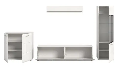 Wohnkombination Ice 2 | 4-teilig | weiß / schwarz