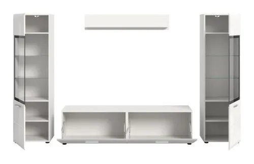 Wohnkombination Ice 3 | 4-teilig | weiß / schwarz