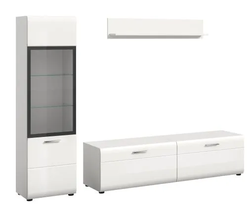 Wohnkombination Ice 4 | 3-teilig | weiß / schwarz