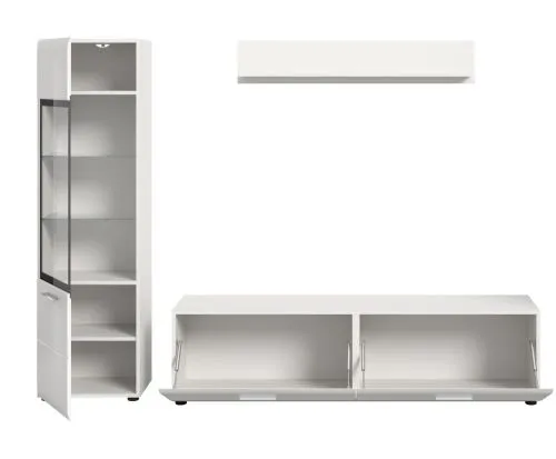 Wohnkombination Ice 4 | 3-teilig | weiß / schwarz