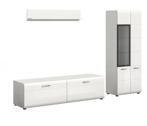 Wohnkombination Ice 5 | 3-teilig | weiß / schwarz