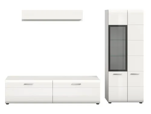 Wohnkombination Ice 5 | 3-teilig | weiß / schwarz