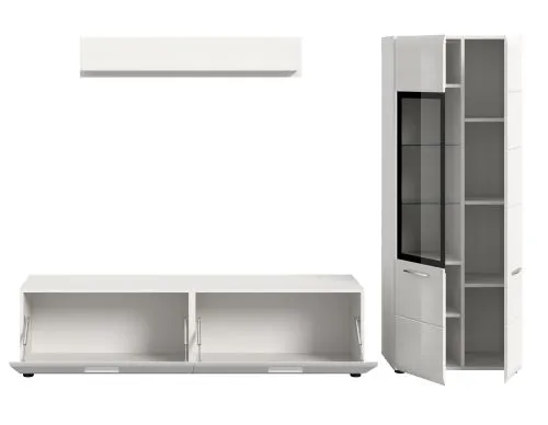 Wohnkombination Ice 5 | 3-teilig | weiß / schwarz