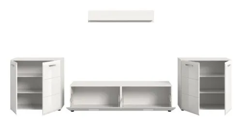 Wohnkombination Ice 6 | 4-teilig | weiß / schwarz