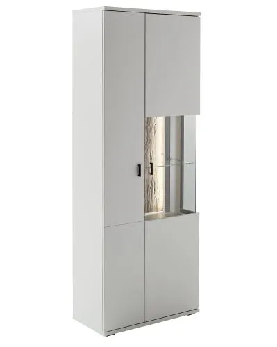 Wohnkombination Lissabon 2 | Modern White | 3-teilig | Beleuchtung Komplettset