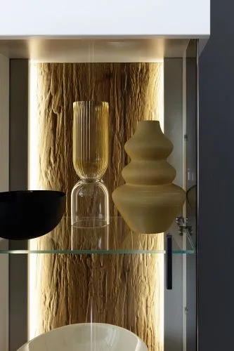Wohnkombination Lissabon 2 | Modern White | 3-teilig | Kombi-Vitrine mit Bandbeleuchtung