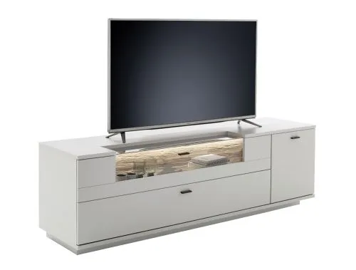Wohnkombination Lissabon 2 | Modern White | 3-teilig | TV-Board mit Bandbeleuchtung