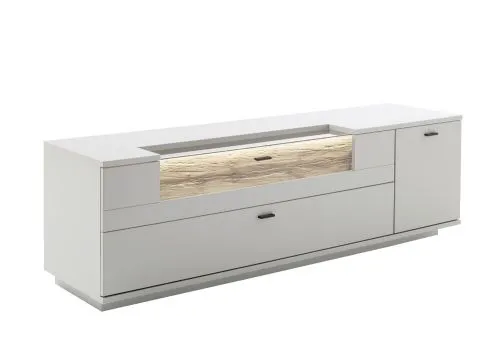 Wohnkombination Lissabon 2 | Modern White | 3-teilig | TV-Board mit Bandbeleuchtung