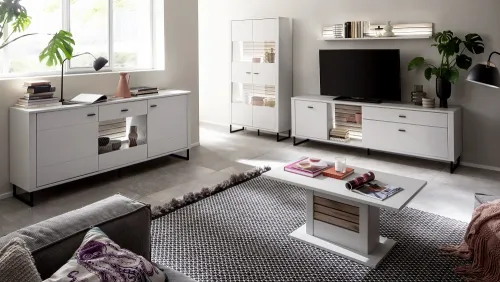 Wohnkombination Louisiana 2 | Modern White | 3-teilig