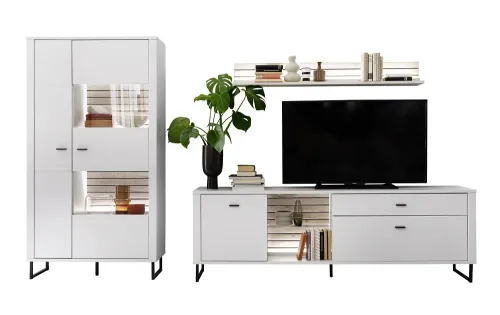 Wohnkombination Louisiana | Modern White | 3-teilig