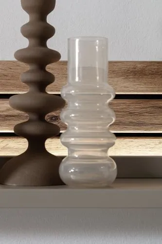 Wohnkombination Lüttich 3 | Basalt / Wotan Eiche | 3-teilig | Kombi-Vitrine & Wandboard mit Bandbeleuchtung