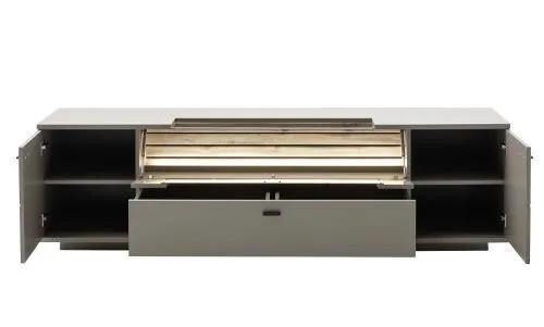 Wohnkombination Lüttich | Basalt / Wotan Eiche | 3-teilig | Beleuchtung Komplettset