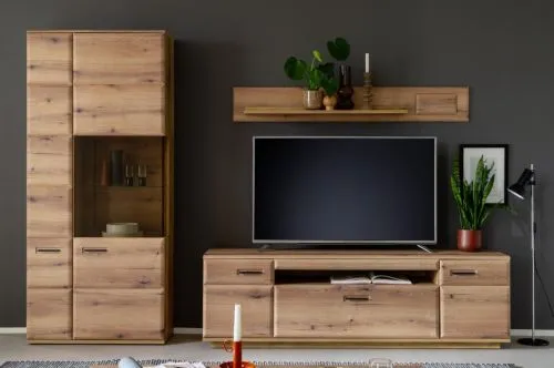 Wohnkombination Naxos 1 | Eiche Evoke | 3-teilig | mit 110 cm Beleuchtung