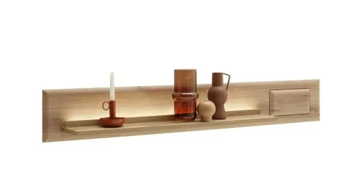 Wohnkombination Naxos | Eiche Evoke | 3-teilig | mit 260 cm Beleuchtung