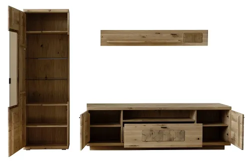 Wohnkombination Palma 2 | Asteiche / Balkeneiche | 3-teilig | optional LED Beleuchtung