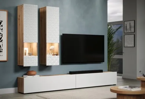 Wohnkombination Rezzo | Artisan Eiche / weiß | 4-teilig