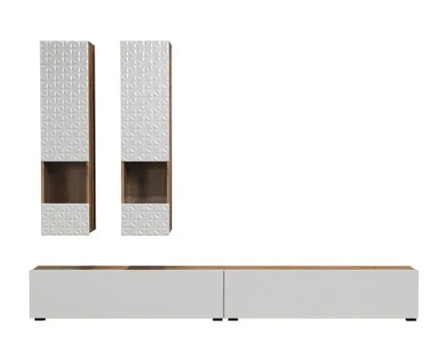 Wohnkombination Rezzo | Artisan Eiche / weiß | 4-teilig ohne Beleuchtung