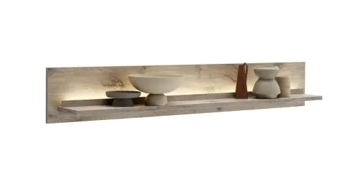 Wohnkombination Santerno 1 | Soft white / Viking Oak | 3-teilig | LED Beleuchtung