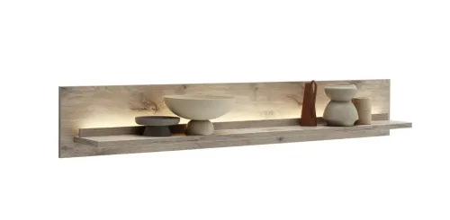 Wohnkombination Santerno 2 | Soft white / Viking Oak | 3-teilig | mit 135 cm Beleuchtung