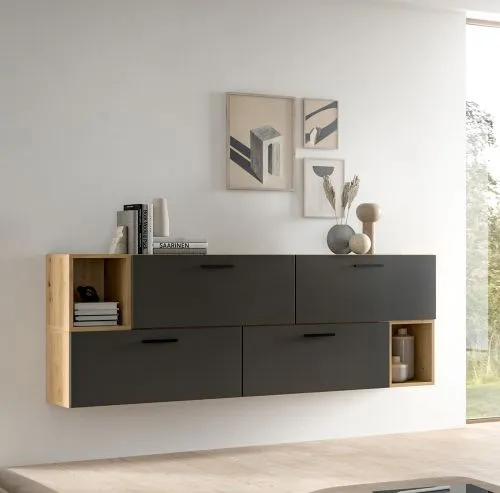 Wohnkombination The One 1 | 6-teilig | Artisan Eiche / Basalt grau