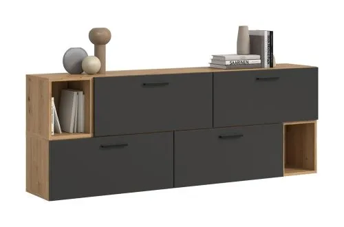 Wohnkombination The One 1 | 6-teilig | Artisan Eiche / Basalt grau