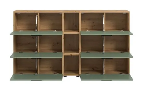 Wohnkombination The One 1 | 9-teilig | Artisan Oak / Smoke Green