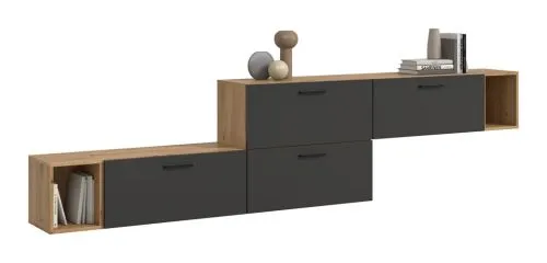 Wohnkombination The One 2 | 6-teilig | Artisan Eiche / Basalt grau