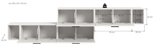 Wohnkombination The One 2 | 6-teilig | weiß mit LED Bad warm-weiß 2x 110cm