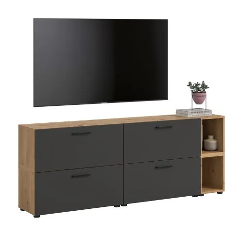 Wohnkombination The One 3 | 6-teilig | Artisan Oak / Basalt grau