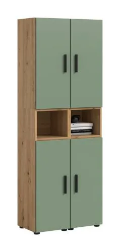 Wohnkombination The One 3 | 6-teilig | Artisan Oak / Smoke Green mit 2er Set Unterbauspot