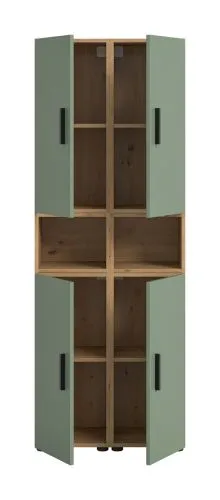 Wohnkombination The One 3 | 6-teilig | Artisan Oak / Smoke Green mit 2er Set Unterbauspot