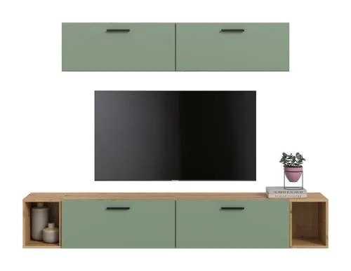 Wohnkombination The One 4 | 6-teilig | Artisan Oak / Smoke Green