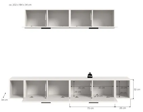 Wohnkombination The One 4 | 6-teilig | weiß Komplettset