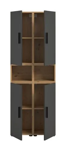 Wohnkombination The One 4b | 6-teilig | Artisan Oak / Basalt grau ohne