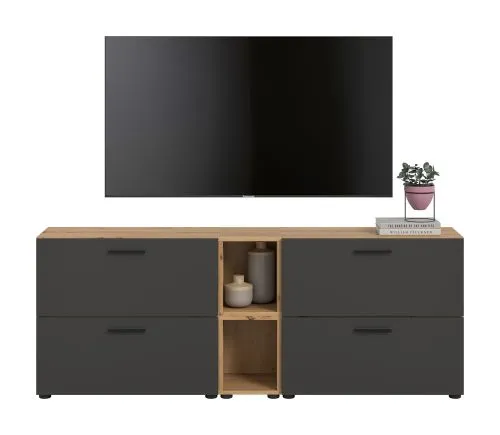 Wohnkombination The One 5 | 6-teilig | Artisan Oak / Basalt grau ohne