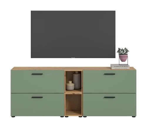 Wohnkombination The One 5 | 6-teilig | Artisan Oak / Smoke Green ohne