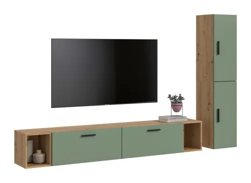 Wohnkombination The One | 6-teilig | Artisan Eiche / Smoke Green