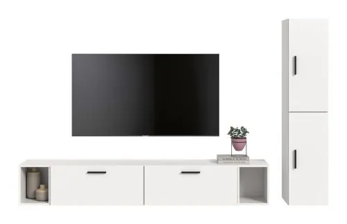 Wohnkombination The One | 6-teilig | weiß LED Bad warm-weiß 2x 110cm