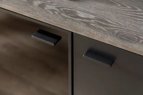 Wohnkombination Venezia 2 | Softblack / Vulcano Eiche | 3-teilig | TV-Board mit Beleuchtung