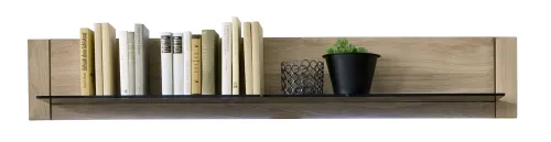 Wohnwand Anbauwand 2 Tarragona | Eiche Bianco | 4-teilig | LED Beleuchtung Komplettset Wandboard