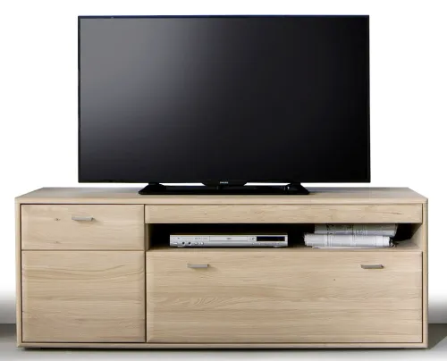 Wohnwand Anbauwand 2 Tarragona | Eiche Bianco | 4-teilig | mit 1er Set LED 135 cm Bandbeleuchtung