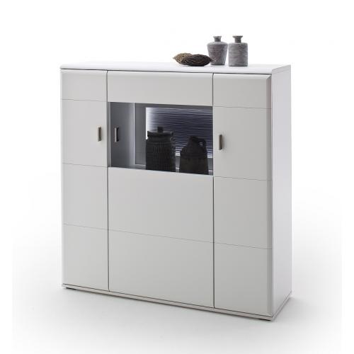 Wohnwand Anbauwand Amora | weiß matt | 3-teilig | LED Beleuchtung